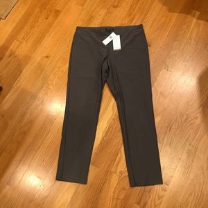 EILEEN FISHER WASHABLE STRETCH CREPE SLIM ANKLE PANT WITH YOKE, SIZE MEDIUM